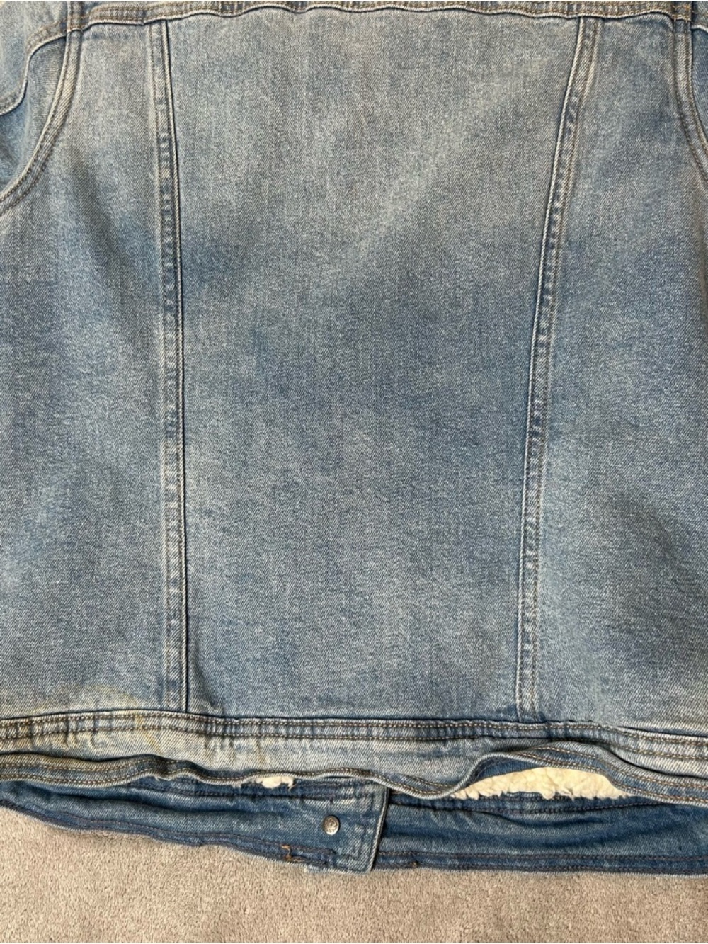 Universal Thread Women’s Jean Jacket Sherpa Lined Denim Jean Jacket Blue One Sz - Picture 9 of 16